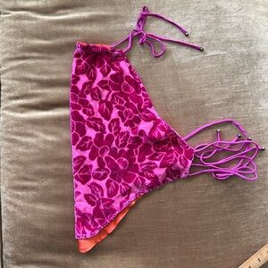 Silk Velvet Halter crop backless top Designer M and S will fit Satin ties